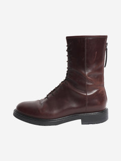 Chocolate lace-up ankle boots - size EU 38 Boots Legres 