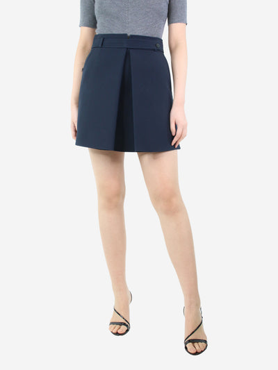 Blue pleated wool mini skirt - size UK 10 Skirts Christian Dior 