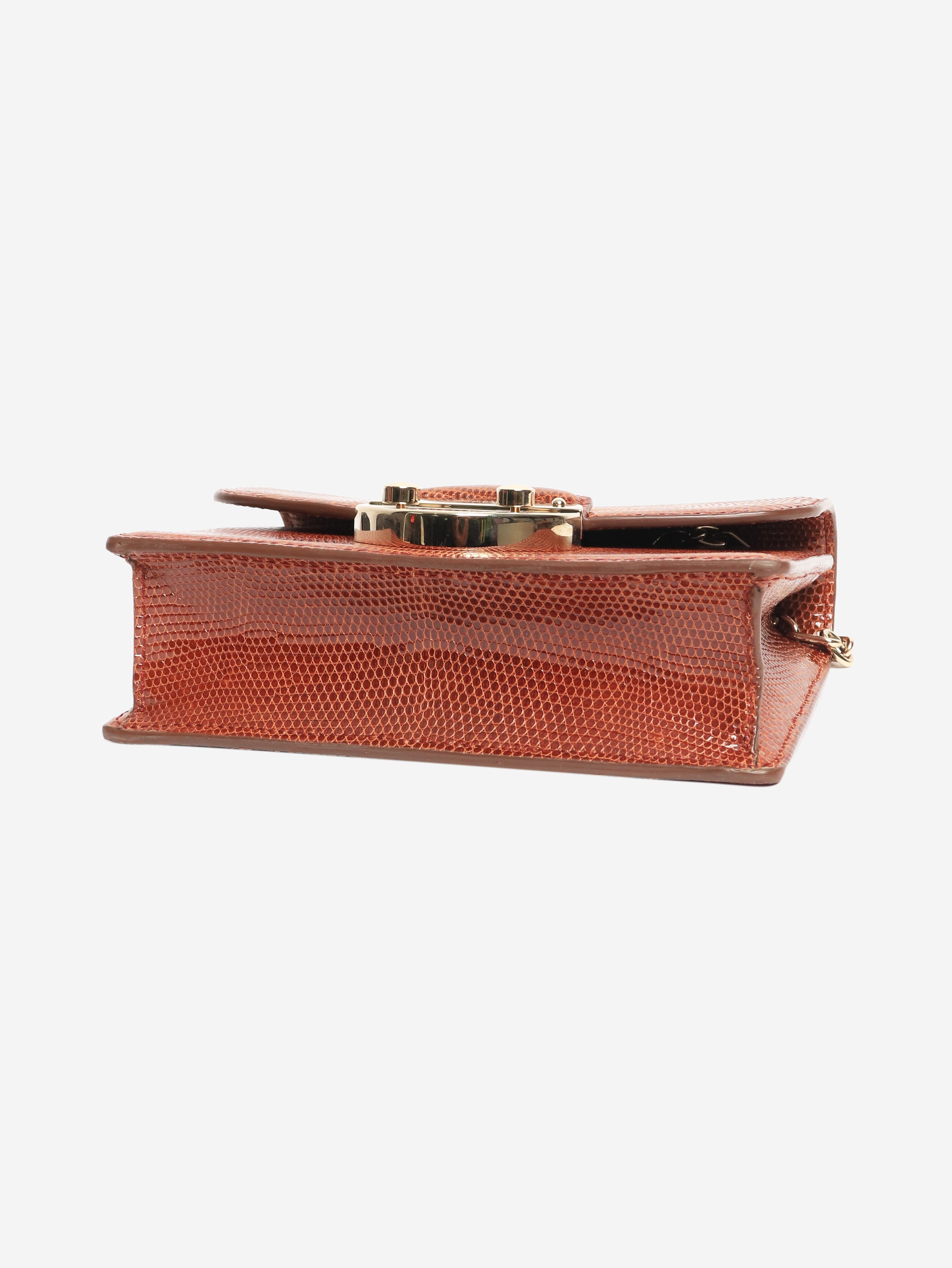 Brown lizard mini morgan bag Top Handle Bags Asprey 