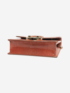 Asprey Brown lizard mini morgan bag