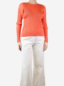 Pleats Please Orange pleated top - size UK 10