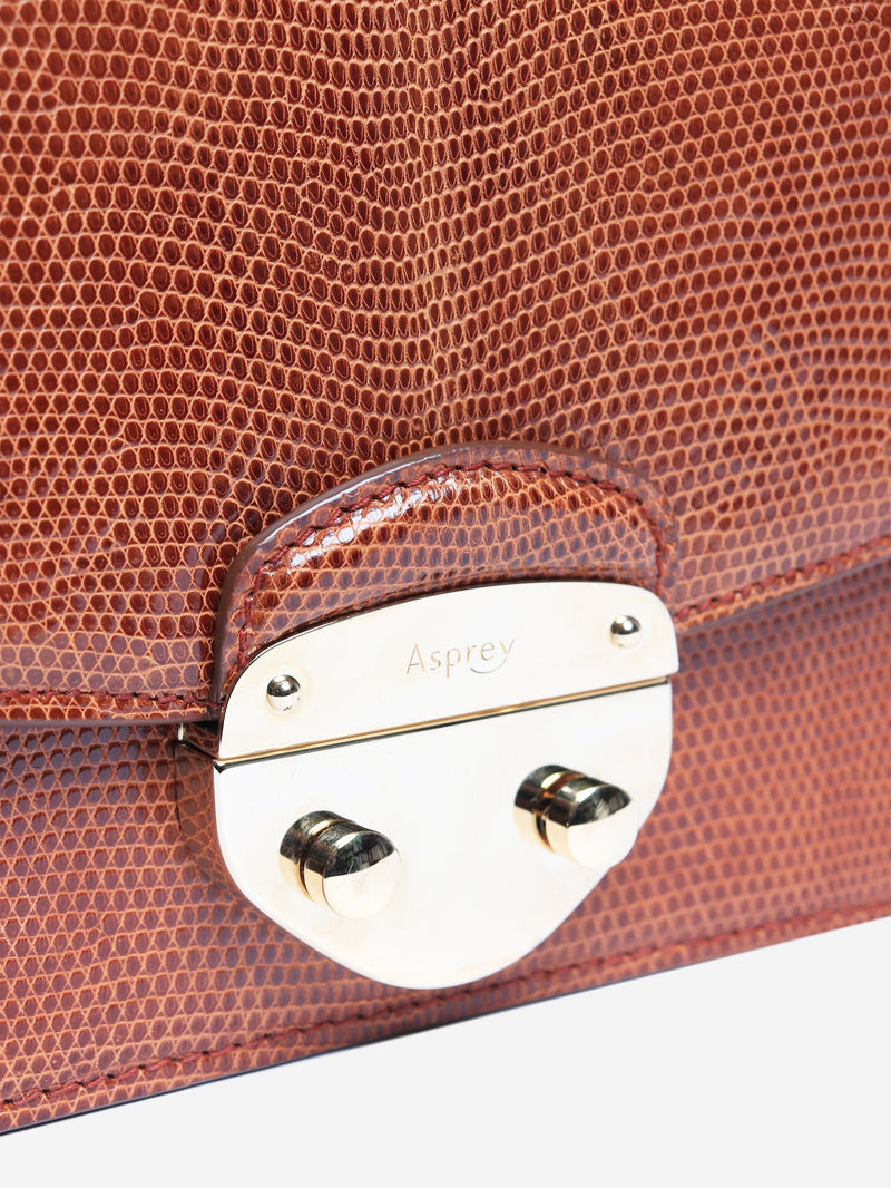 Brown lizard mini morgan bag Top Handle Bags Asprey 