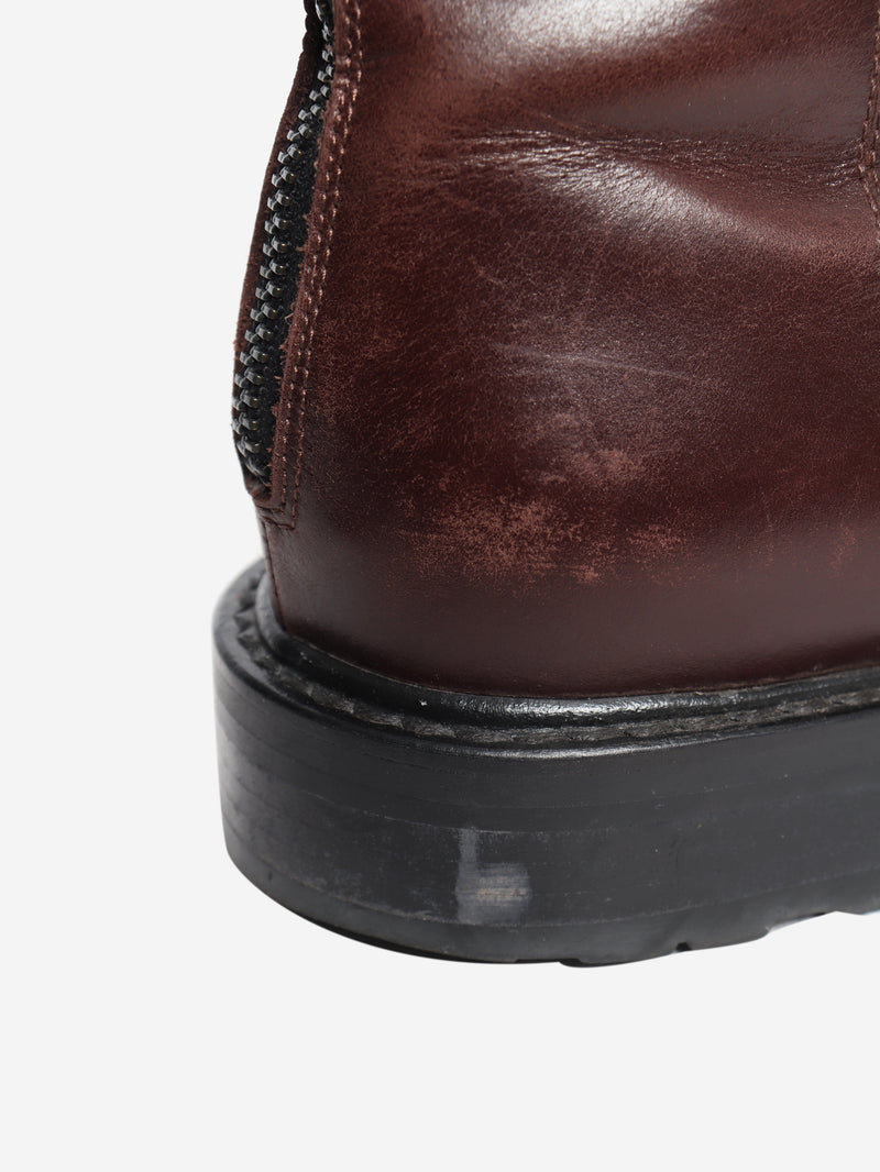 Chocolate lace-up ankle boots - size EU 38 Boots Legres 