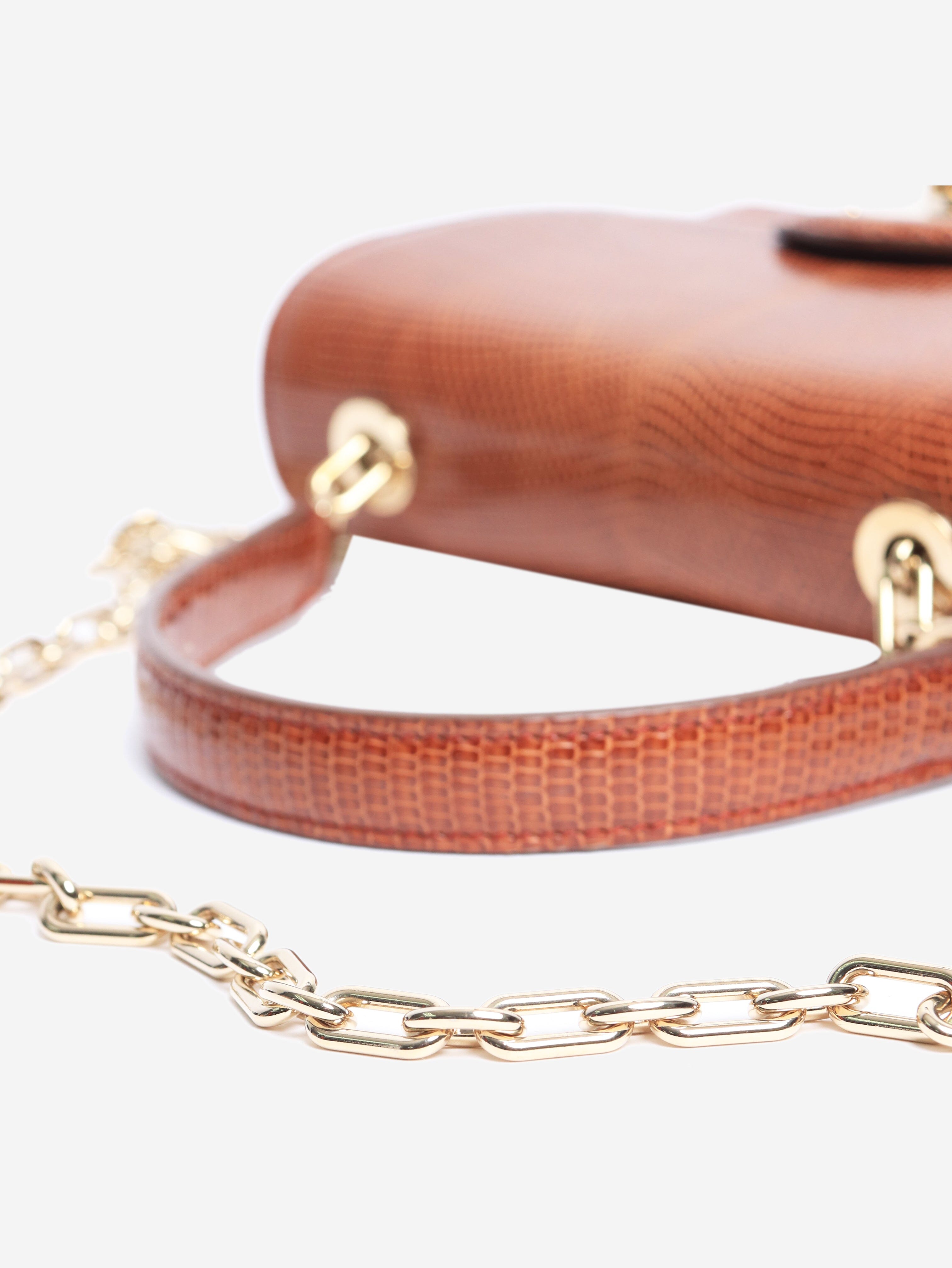 Brown lizard mini morgan bag Top Handle Bags Asprey 
