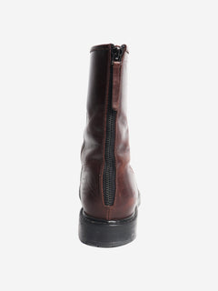 Chocolate lace-up ankle boots - size EU 38 Boots Legres 