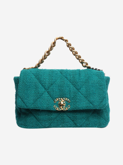 Teal 2019 tweed quilted 19 shoulder bag Shoulder bags Chanel 