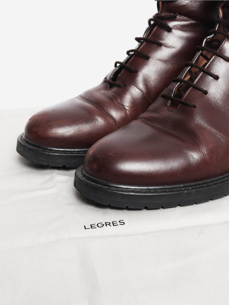 Chocolate lace-up ankle boots - size EU 38 Boots Legres 