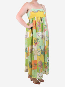 Alemais Multicolour Jerome printed midi dress - size UK 14