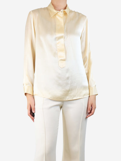Cream silk satin blouse - size UK 8 Tops Albus Lumen 