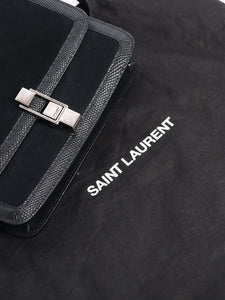 Saint Laurent Black Carre suede crossbody bag