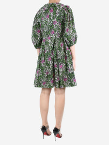 S Max Mara Green floral printed dress - size UK 12