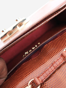Asprey Brown lizard mini morgan bag