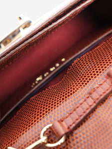Asprey Brown lizard mini morgan bag