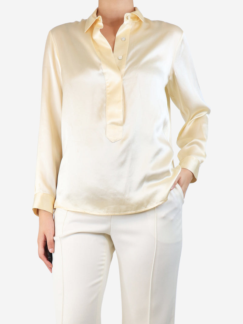 Cream silk satin blouse - size UK 8 Tops Albus Lumen 