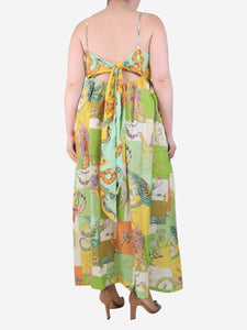 Alemais Multicolour Jerome printed midi dress - size UK 14
