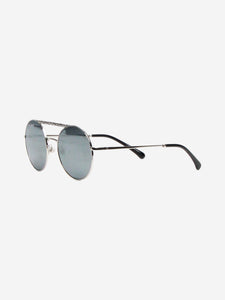 Chanel Silver aviator sunglasses