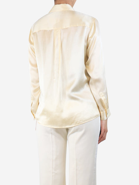 Cream silk satin blouse - size UK 8 alternate image
