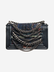 Chanel Dark blue 2014 chain-strap Boy bag