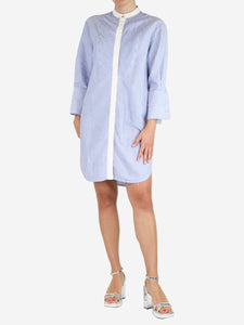 Olivia Von Halle Blue striped long shirt dress - size UK 8