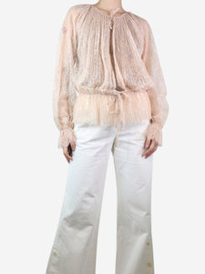 Emilio Pucci Pink lace blouse - size UK 10