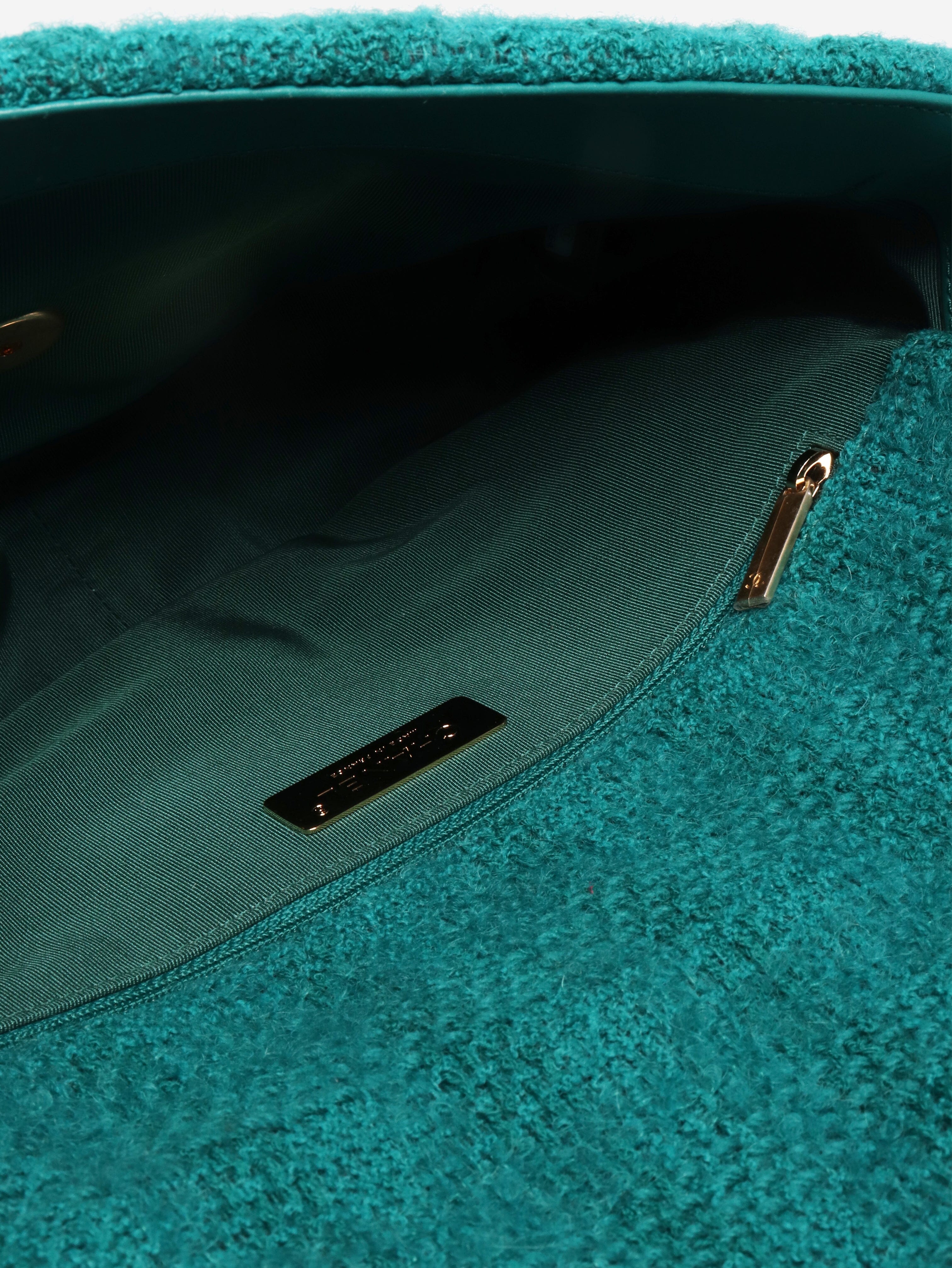Teal 2019 tweed quilted 19 shoulder bag Shoulder bags Chanel 