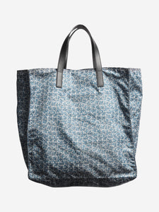 Prada Blue nylon printed tote bag