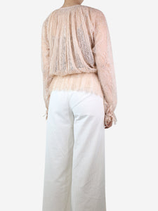 Emilio Pucci Pink lace blouse - size UK 10