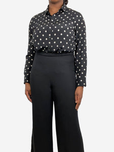 Saint Laurent Black polka-dot silk shirt - size UK 18