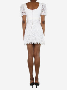 self-portrait White Guipure lace mini dress - size UK 6