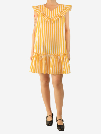 Yellow striped mini dress - size UK 12 Dresses Loretta Caponi 