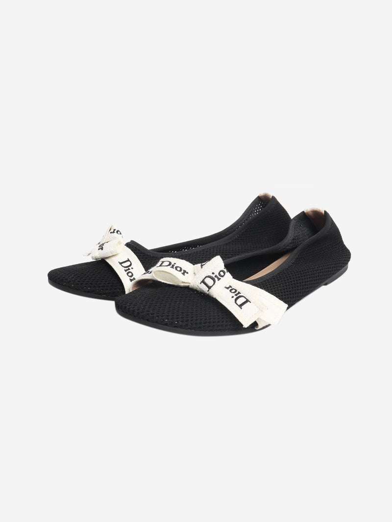 Black mesh ballet flats - size EU 39 Flat Shoes Dior 