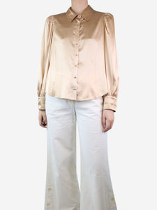 Alice + Olivia Pink silk button-up shirt - size L