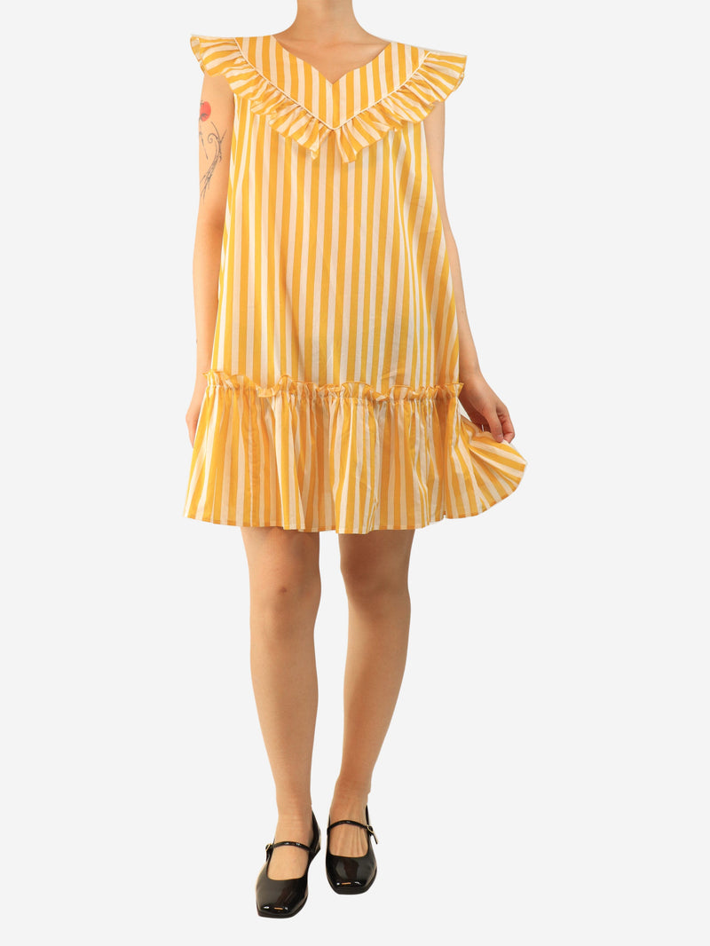 Yellow striped mini dress - size UK 12 Dresses Loretta Caponi 
