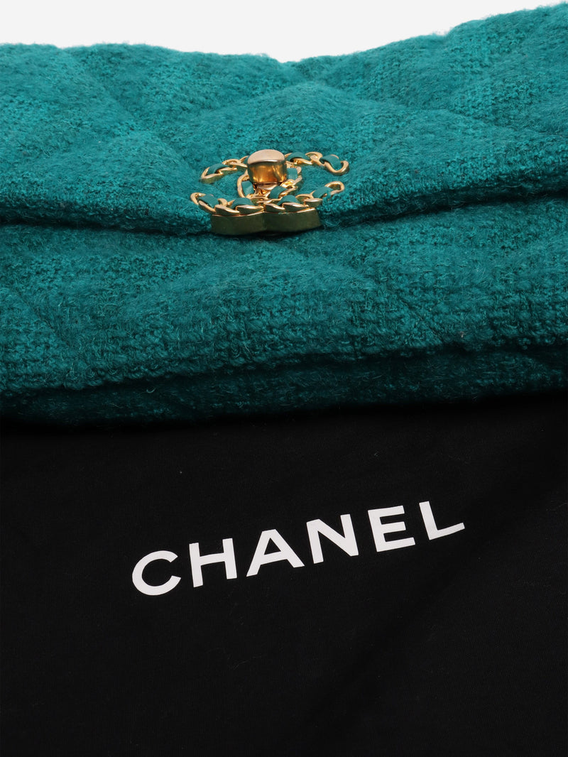 Teal 2019 tweed quilted 19 shoulder bag Shoulder bags Chanel 