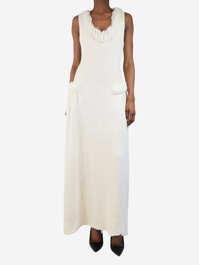 Ivory terry towelling maxi dress - size UK 8 Dresses Bottega Veneta 