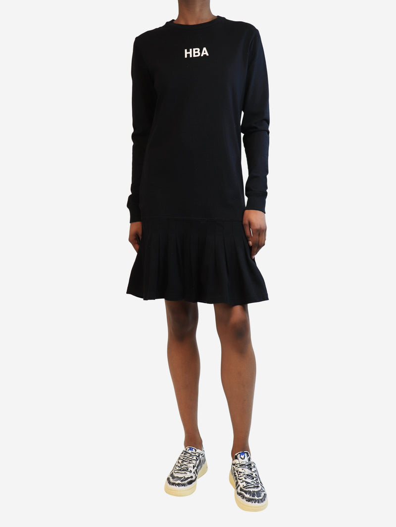 pleated jumper dress