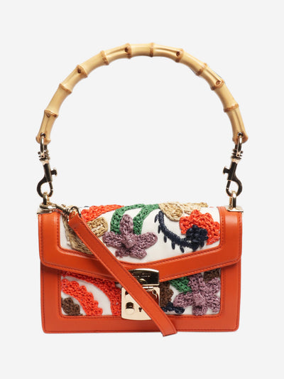 Orange embroidered bamboo-handle bag Cross-body bags Miu Miu 
