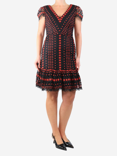 Red and black lace midi dress - size Dresses Temperley 