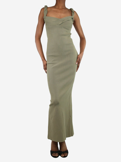 Olive green twisted-strap dress - size UK 6 Dresses Jacquemus 