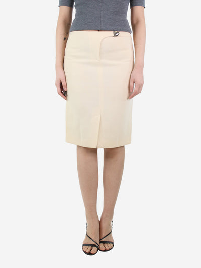 Cream wool pencil skirt - size UK 8 Skirts Versace 