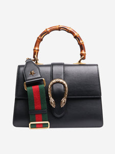 Gucci Black Dionysus bamboo top handle bag