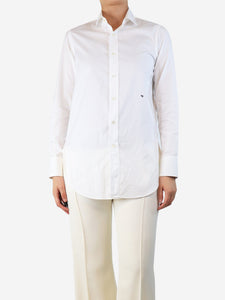 Homme Girls White long-sleeved cotton shirt - size S