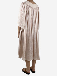 Three Graces Pink oversized linen midi dress - size UK 10