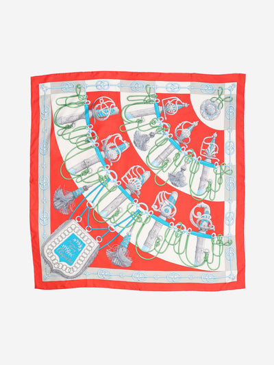 Red Cliquetis printed silk scarf Scarves Hermes 