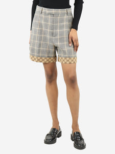 Gucci Grey houndstooth shorts - size UK 6