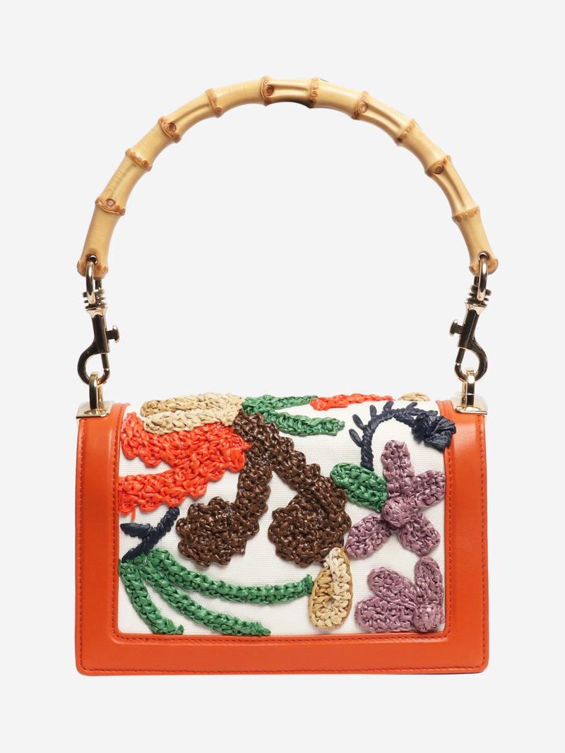 Orange embroidered bamboo-handle bag Cross-body bags Miu Miu 