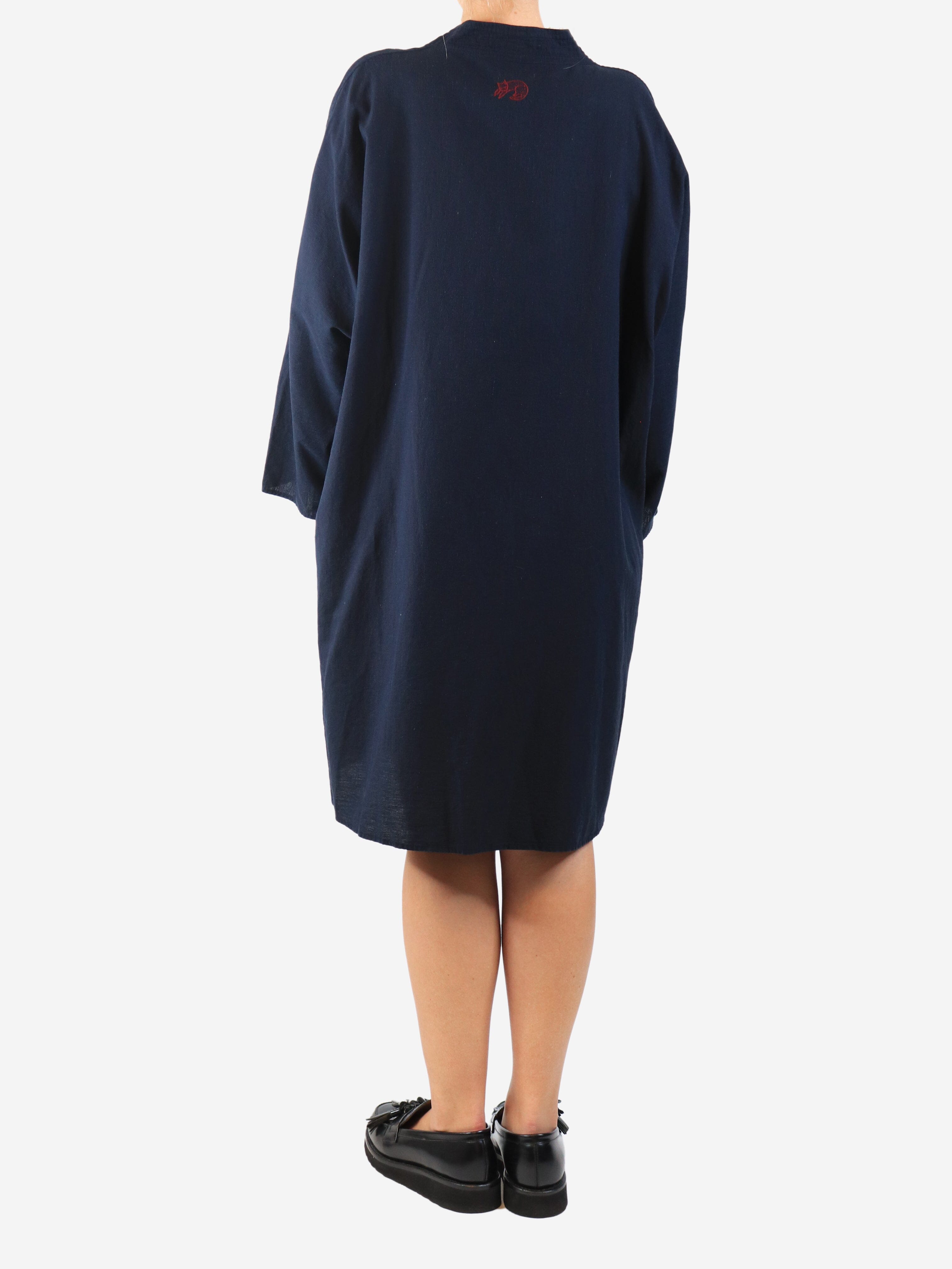 Navy blue button-front dress - size M Dresses Babaghuri 