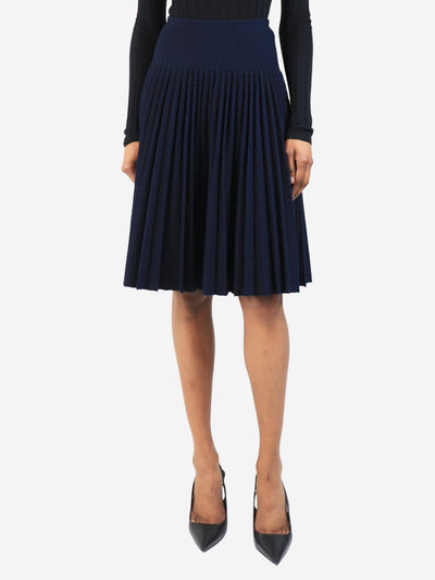 Navy and black pleated knit midi skirt - size UK 10 Skirts Alaia 