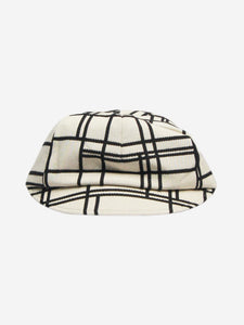 Eugenia Kim Eugenia Kim Ivory and black windowpane newsboy cap - size