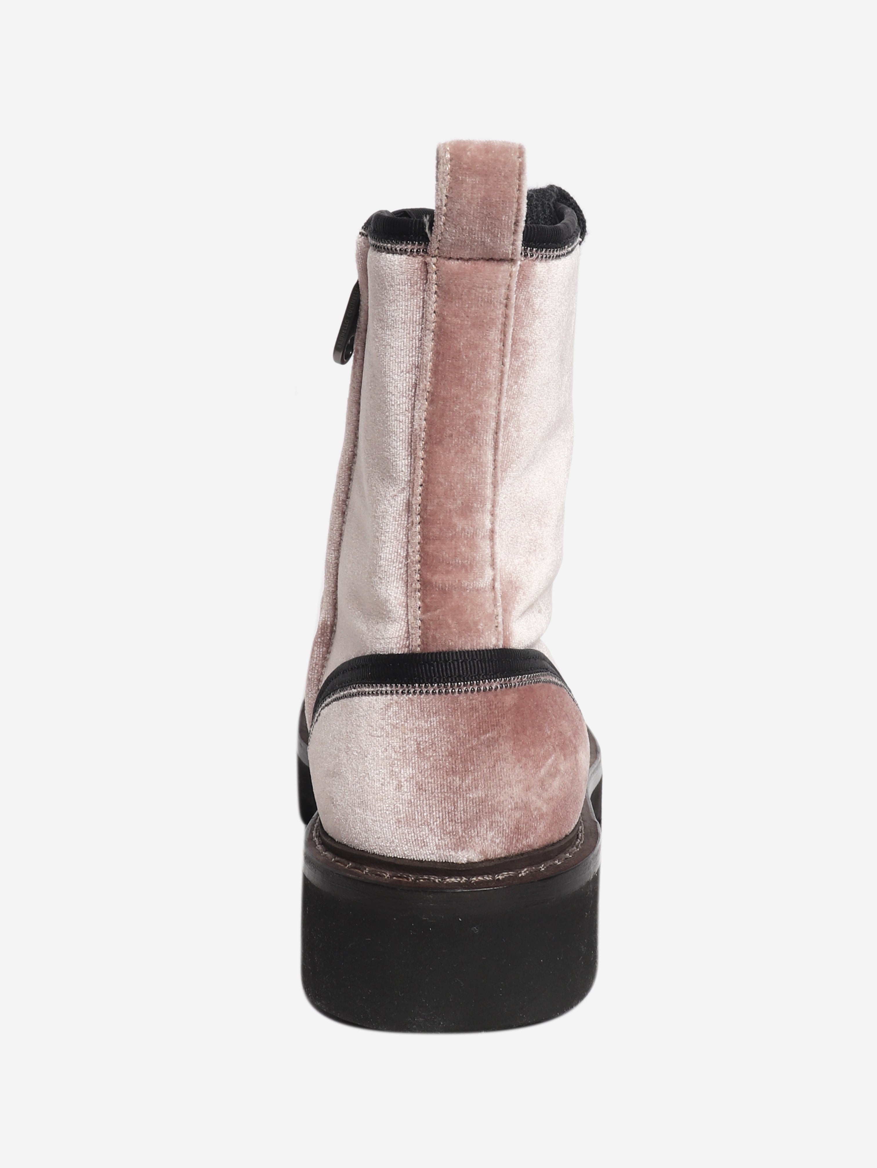 Pink velvet ankle boots - size EU 37 (UK 4)